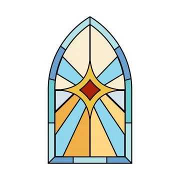 Stained glass window creating abstract light pattern Stock Illustration