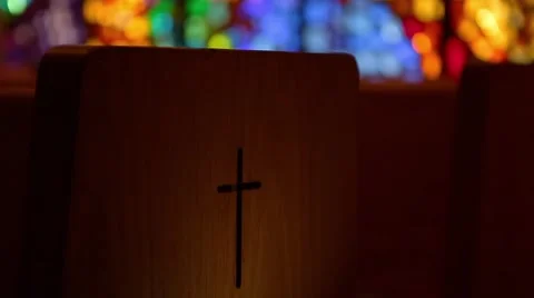 Stained glass window  Stock Footage 49105529