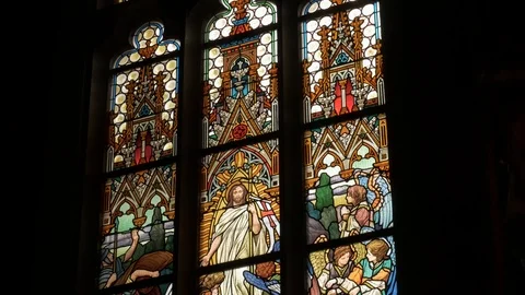 Stained glass window Stock Footage 117682124