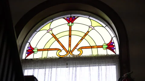 Stained Glass Window Stock Footage 130171333
