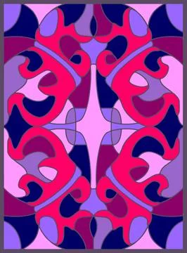 Stained glass window frame pattern. Vector Stock Illustration