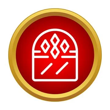 Stained glass window icon presenting religious art symbol Stock Illustration