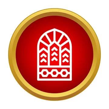 Stained glass window icon representing religious architecture Stock Illustration