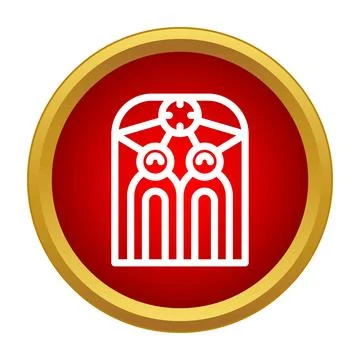 Stained glass window icon representing faith and religion Illustrazione stock