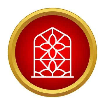 Stained glass window icon representing church architecture Stock Illustration