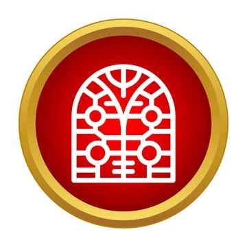 Stained glass window icon representing church architecture Stock Illustration