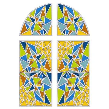 Stained glass window. Mosaic pattern. Stock Illustration