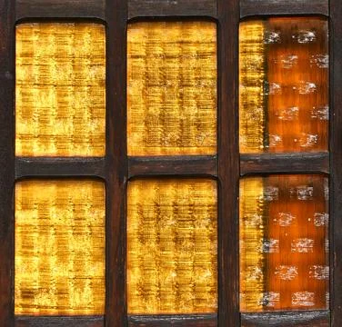 Stained glass window pattern macro photo close up Stock Photos