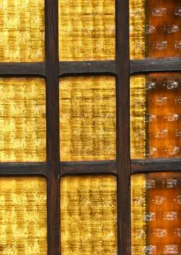 Stained glass window pattern macro photo close up Stock Photos