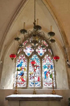 Stained Glass Window in The .. Stock Photos