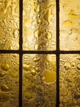 Stained glass window with regular block pattern Stock Photos