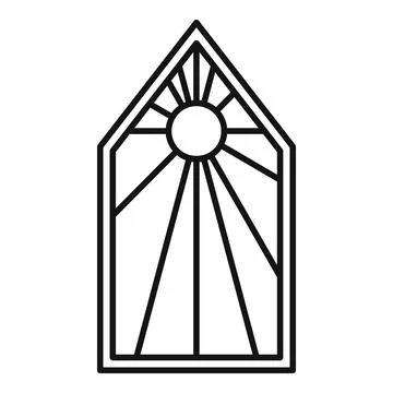 Stained glass window sun icon concept Ilustración de archivo