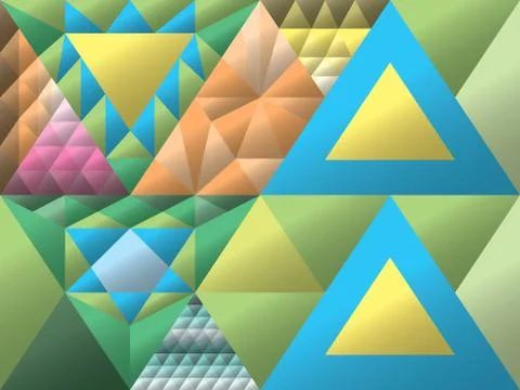 Stained glass window, triangulation, random figures Stock-Illustration