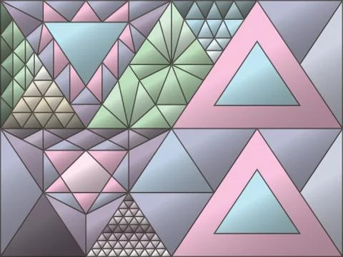 Stained glass window, triangulation, random figures Stock Illustration