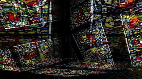 Stained Glass Windows Diamond Stock Footage 24731321