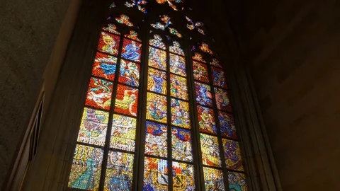 Stained glass windows Stock Footage 117681102