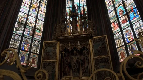 Stained glass windows Stock Footage 117681716