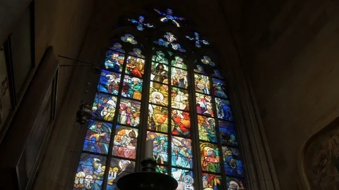 Stained glass windows Stock Footage 117682025