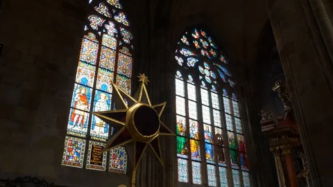 Stained glass windows Stock Footage 117682208