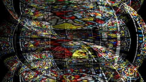 Stained Glass Windows Spin 2 Stock Footage 24731122