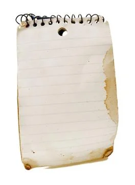 Stained notebook Stock-Fotos