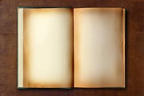 Stained old work book open Stock Illustration