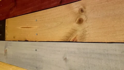 Stained Wood Barn Wall Planks Home Improvement DIY Stock Footage 197344418