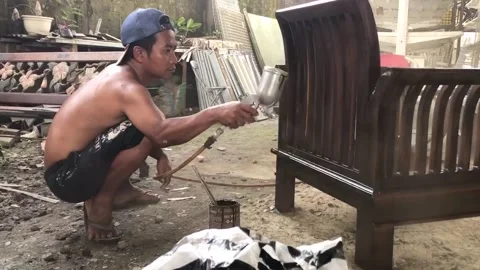 Staining process. Stock Footage 236583812