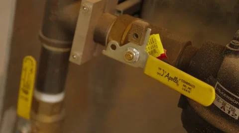 Stainless Ball Valve Connecting Pipe Stock Footage 62089471
