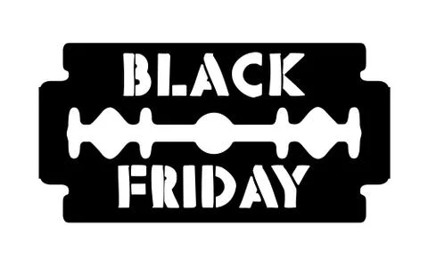 Stainless blade with text black friday Stock Illustration