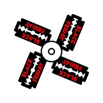Stainless blade with text black friday Stock Illustration