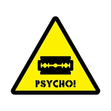 Stainless blade with text danger psycho Stock Illustration