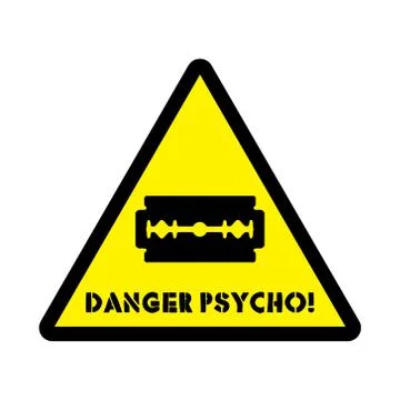 Stainless blade with text danger psycho Stock Illustration