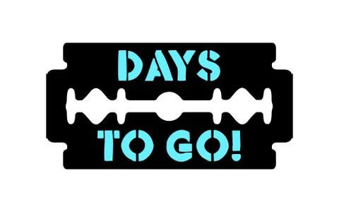 Stainless blade with text days to go Stock Illustration