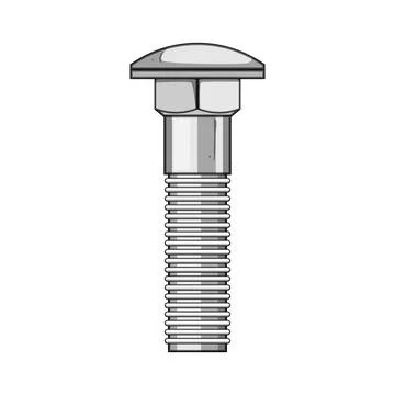 Stainless carriage bolt providing construction and fastening support Stock Illustration