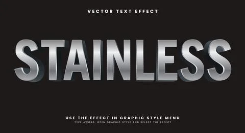 Stainless editable text effect Template Stock Illustration