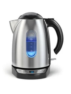 Stainless electric kettle isolated on white. Illustration