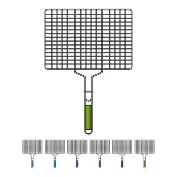 Stainless grill rack cartoon vector graphic Stock Illustration