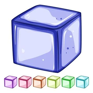 Stainless ice cubes reusable cartoon vector graphic Stock Illustration