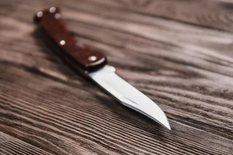 Stainless jackknife. Stock Photos