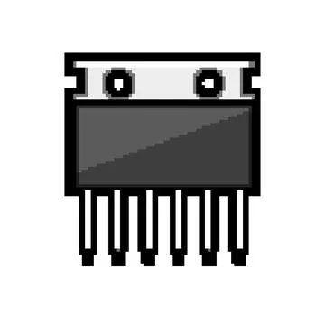 Stainless microchip pixel art vector illustration 스톡 일러스트