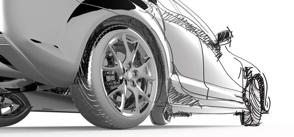 Stainless model car Stock Illustration