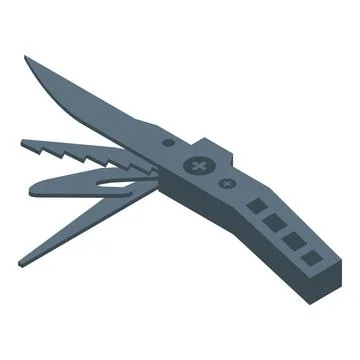 Stainless multitool icon, isometric style Stock Illustration