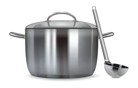 A stainless pan isolated on a white background  Vector illustration Stock Illustration