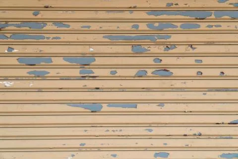Stainless rolling shutter door background, Old Slide door ,Roller shutter tex Stock Photos
