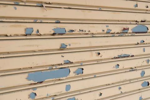 Stainless rolling shutter door background, Old Slide door ,Roller shutter tex 库存照片