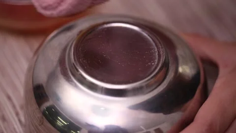 Stainless steel bowl tableware (4) Stock Footage 202155953