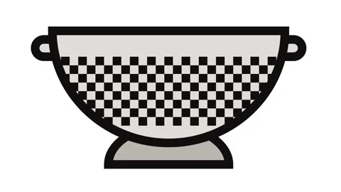 Stainless steel colander kitchen cookware color icon animation Stock Footage 326099620