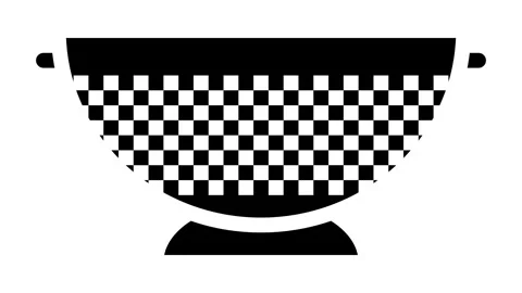 Stainless steel colander kitchen cookware glyph icon animation Stock Footage 326157730