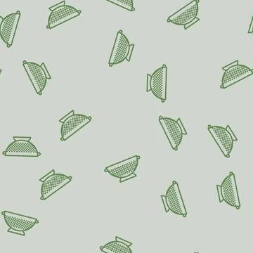 Stainless steel colander kitchen cookware line seamless pattern Stock Illustration